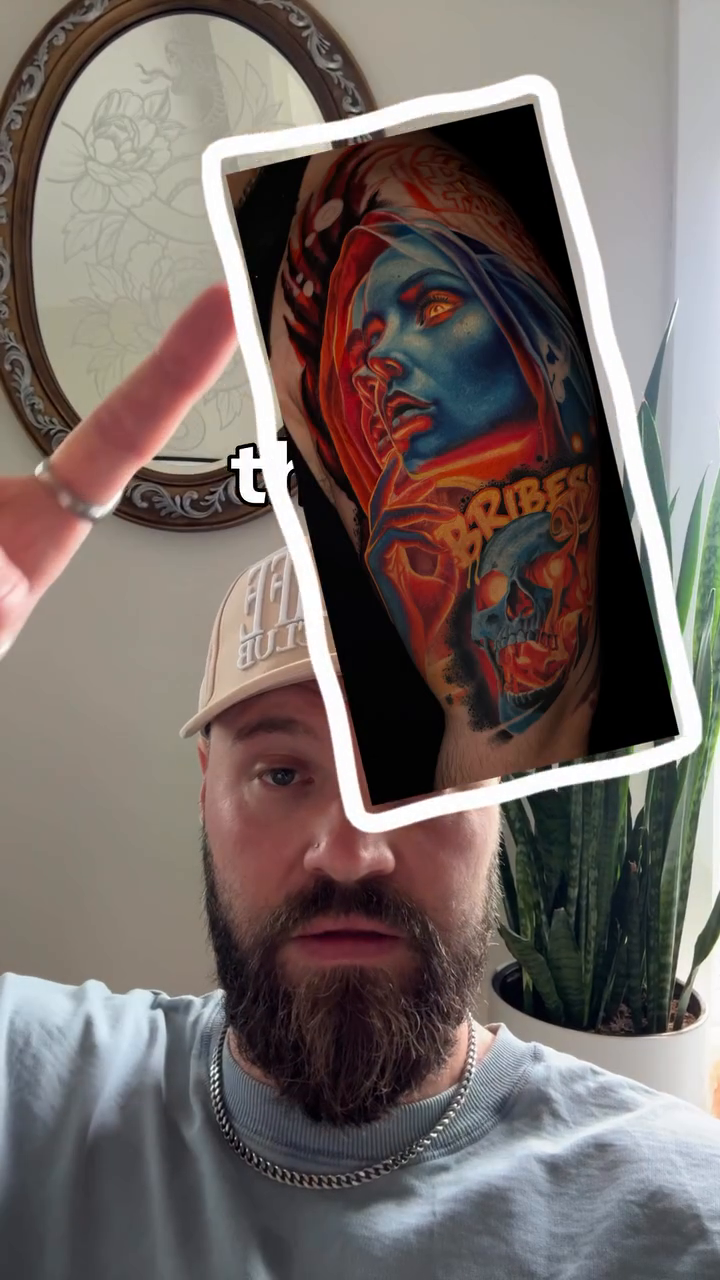 Tattoo by @dustyrose.tattoo — realism, trash_polka