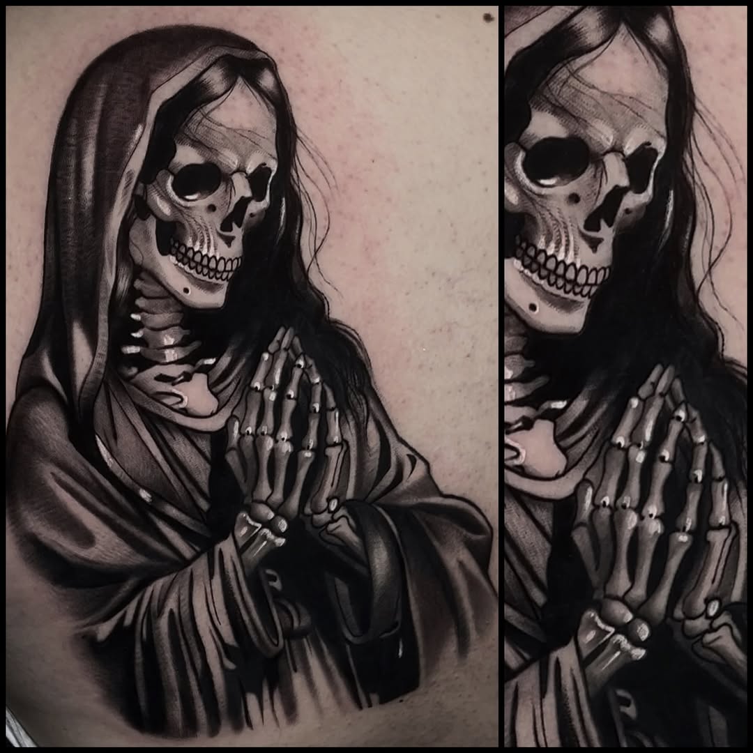 Tattoo by @davidalcocertattoo — dark_realism, black_and_grey
