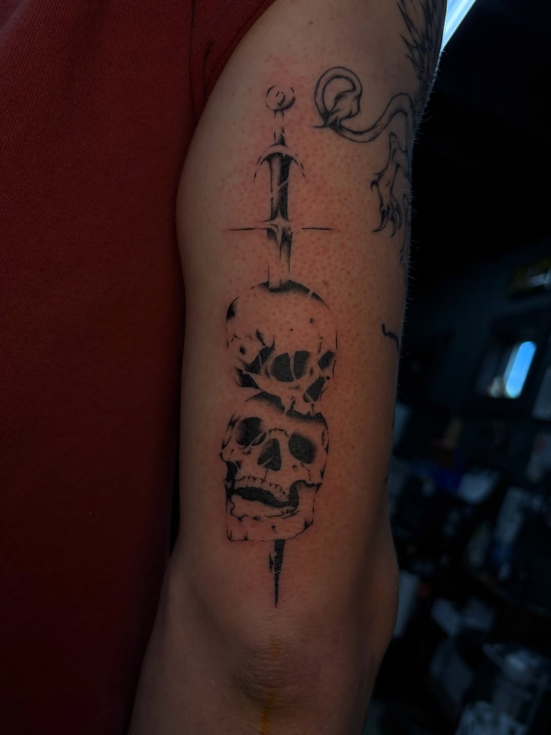Tattoo by @sexyratpotion โ black_and_grey, dark_realism