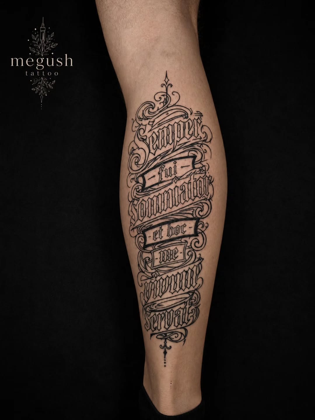 Tattoo by @megushtattoo — lettering_script