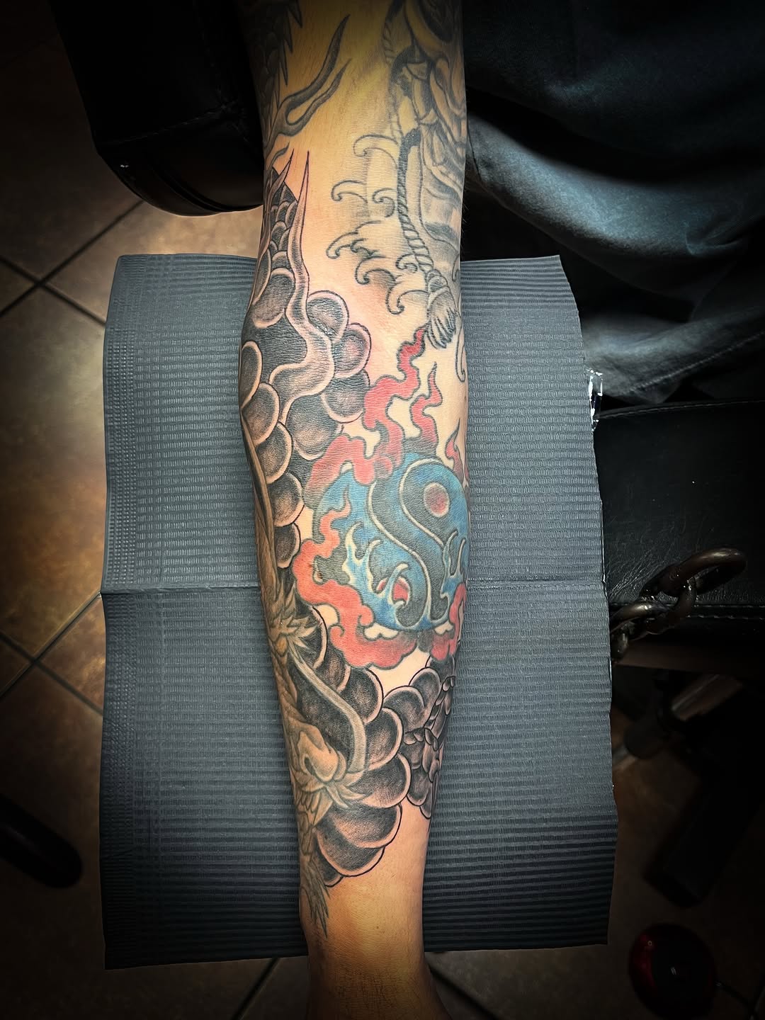Tattoo by @blackscorpion13 — japanese_irezumi, black_and_grey