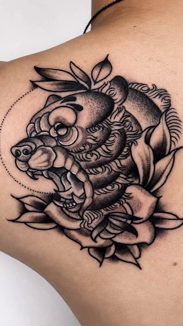 Tattoo by @toddshowdown — japanese_irezumi, black_and_grey