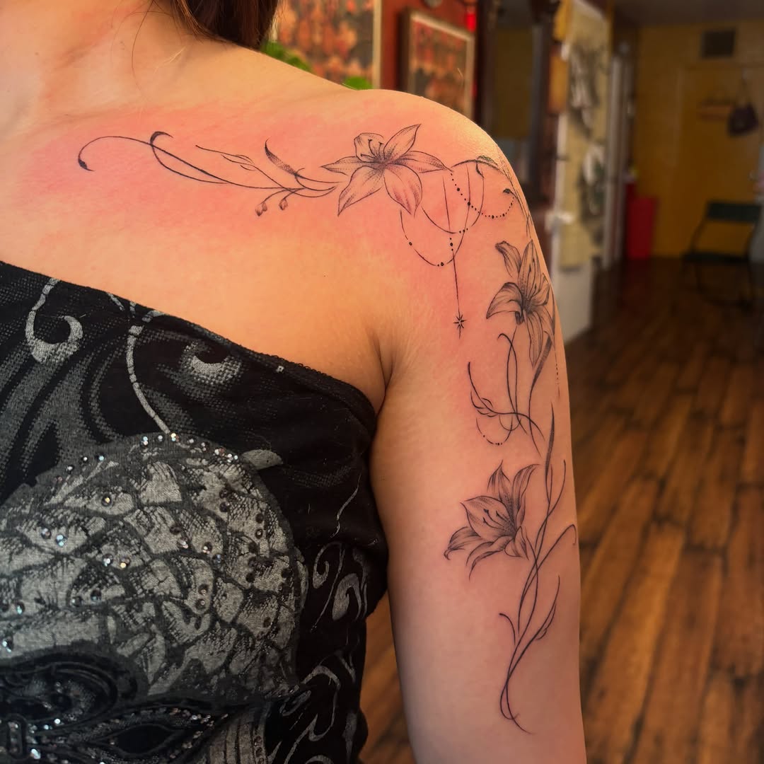Tattoo by @xpg.ink — fine_line, black_and_grey