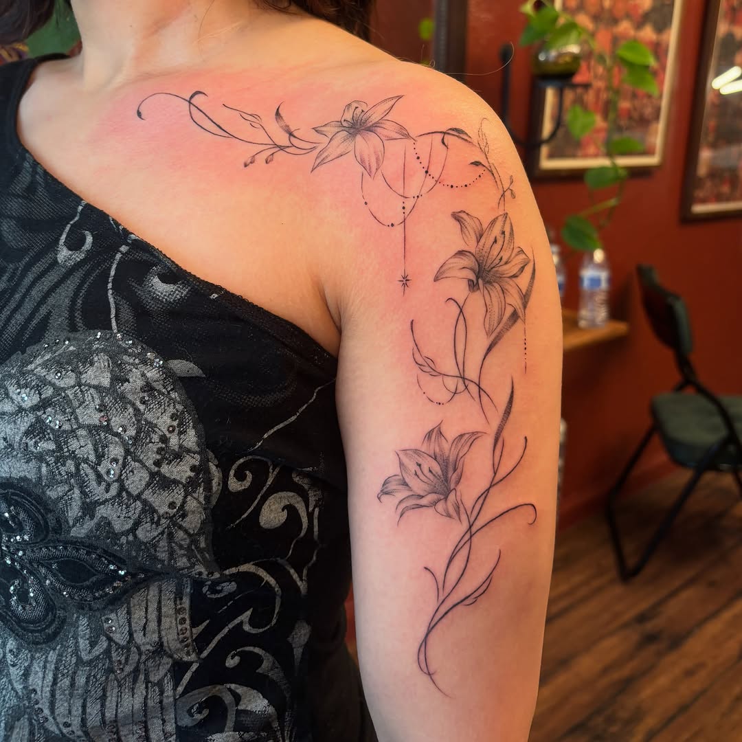 Tattoo by @xpg.ink — fine_line, black_and_grey