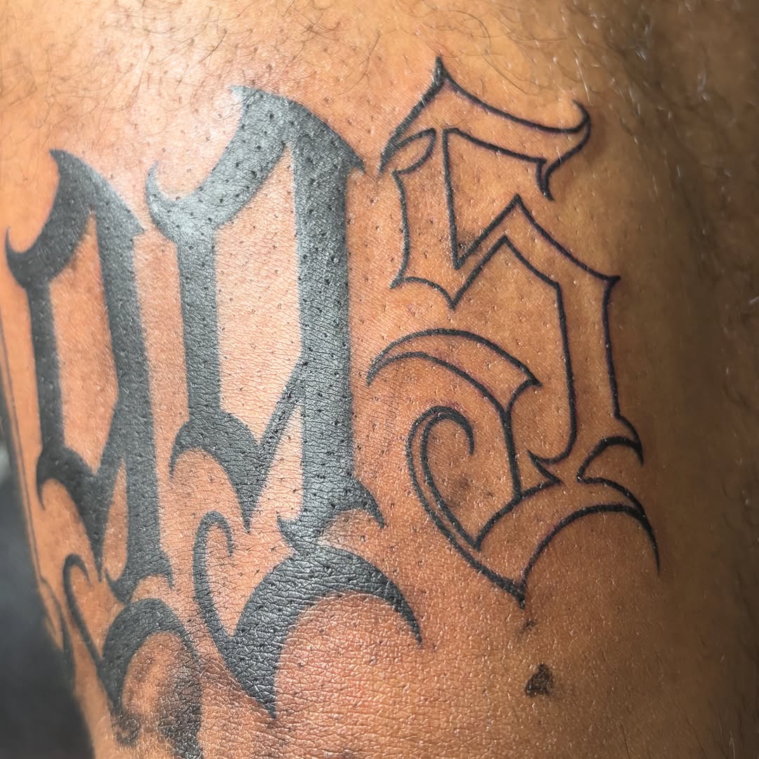 Tattoo by @b2_spiritink — lettering_script, chicano