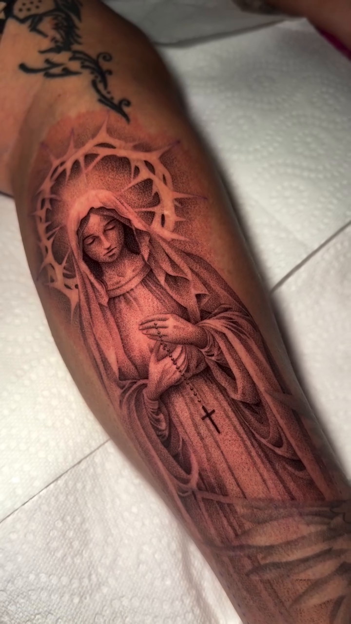 Tattoo by @dragonink.tattoos — black_and_grey, realism