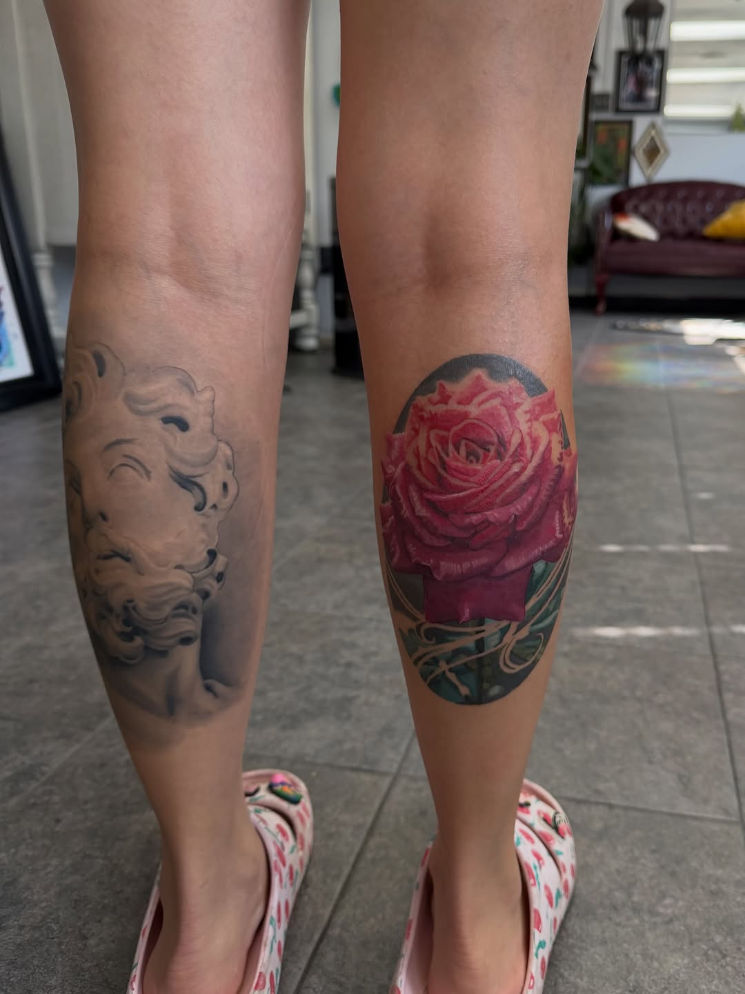 Tattoo by @tattoosbybabes — realism, black_and_grey