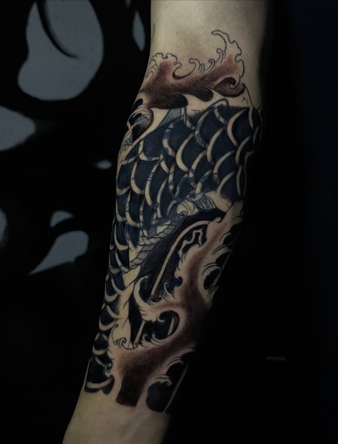 Tattoo by @wargski — japanese_irezumi, black_and_grey