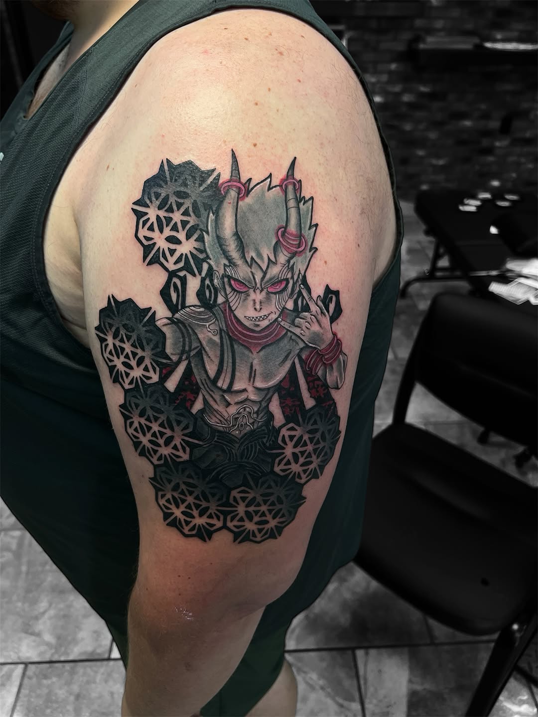 Tattoo by @brittanygoff_tattoos — anime, geometric