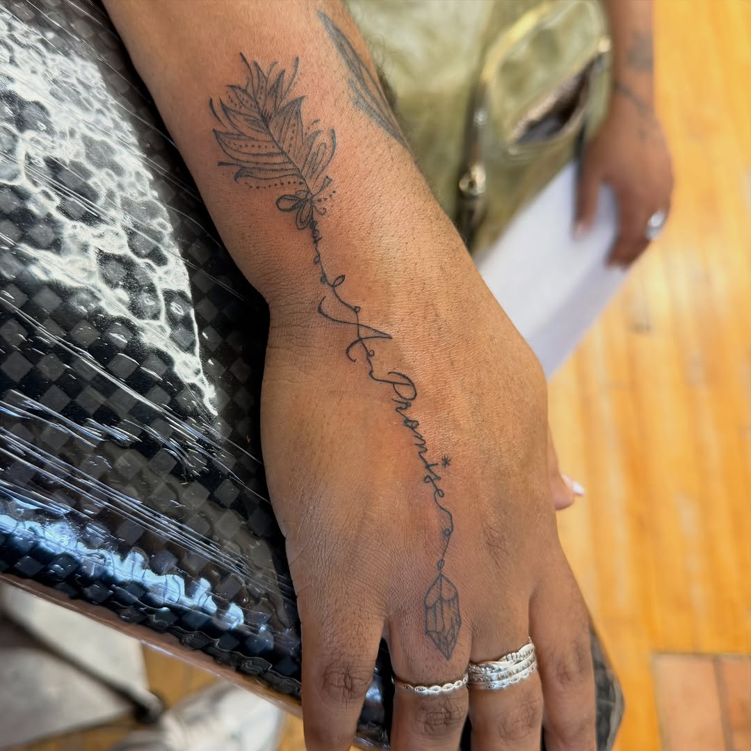 Tattoo by @inked_by_parisapple — fine_line, lettering_script