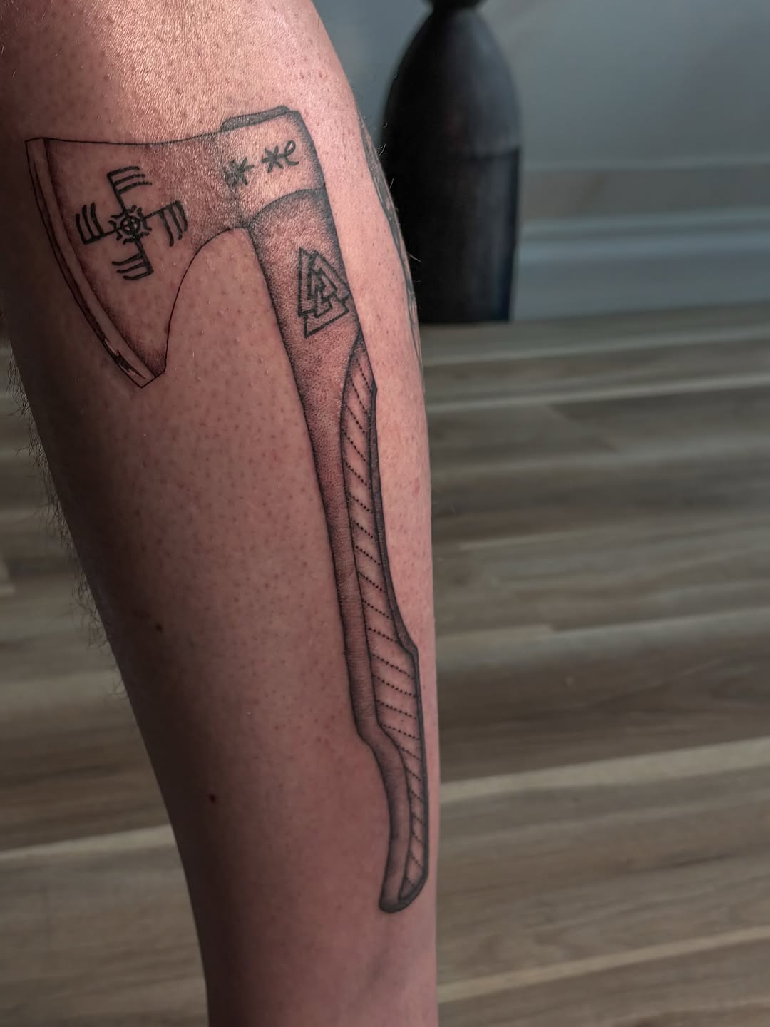 Tattoo by @persephoneink_ — black_and_grey, geometric