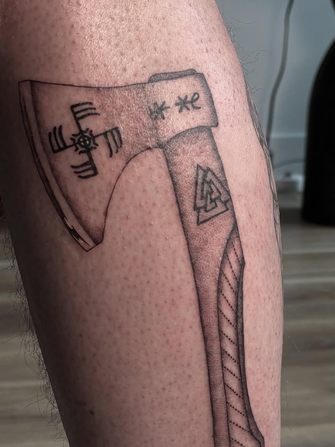Tattoo by @persephoneink_ — black_and_grey, geometric