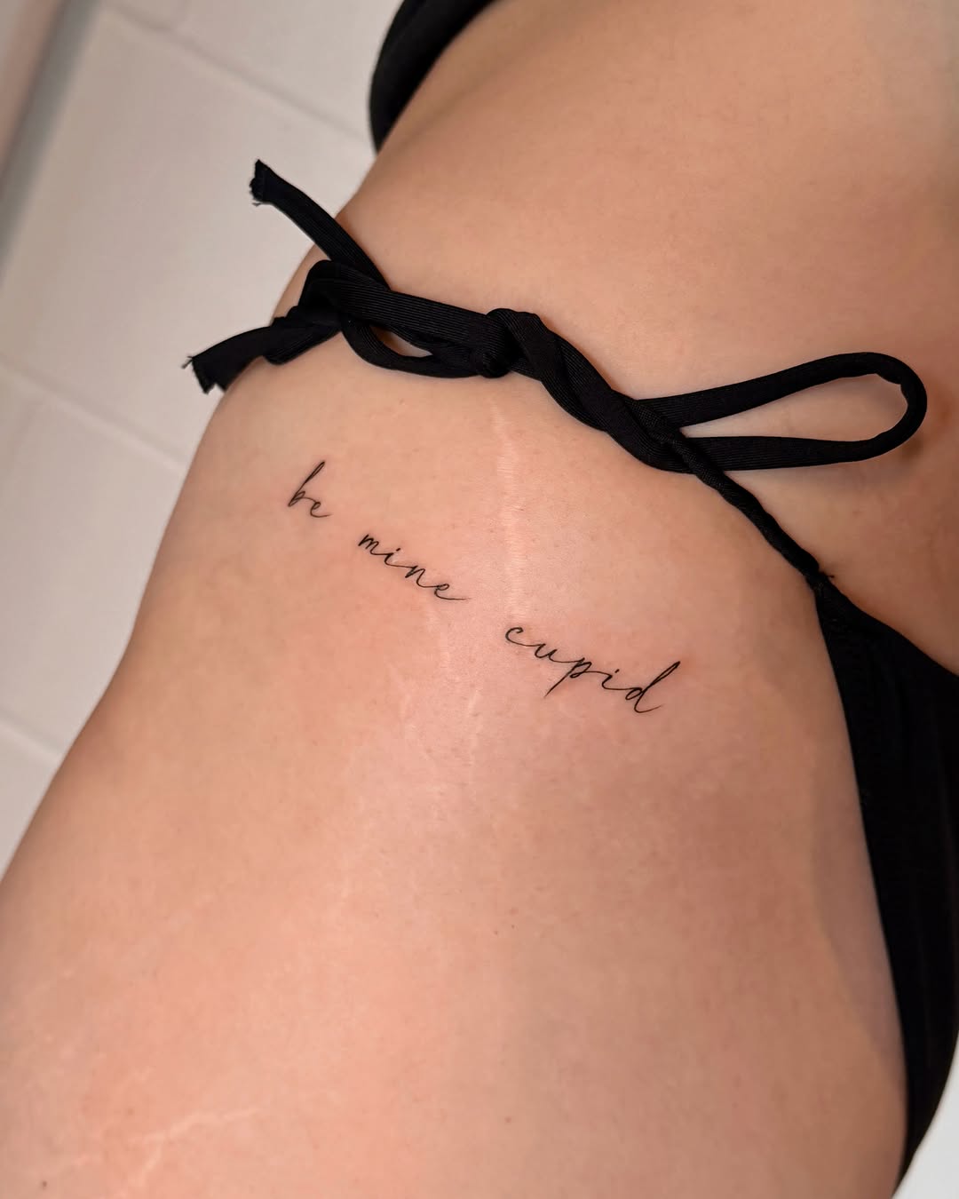 Tattoo by @jane_tattoo.yeg โ lettering_script, fine_line