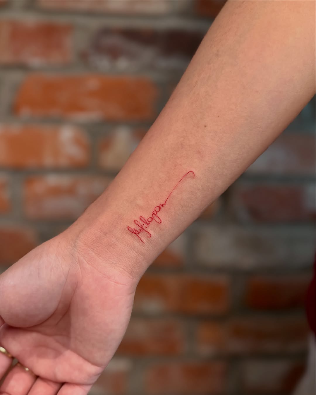 Tattoo by @jane_tattoo.yeg โ lettering_script, fine_line