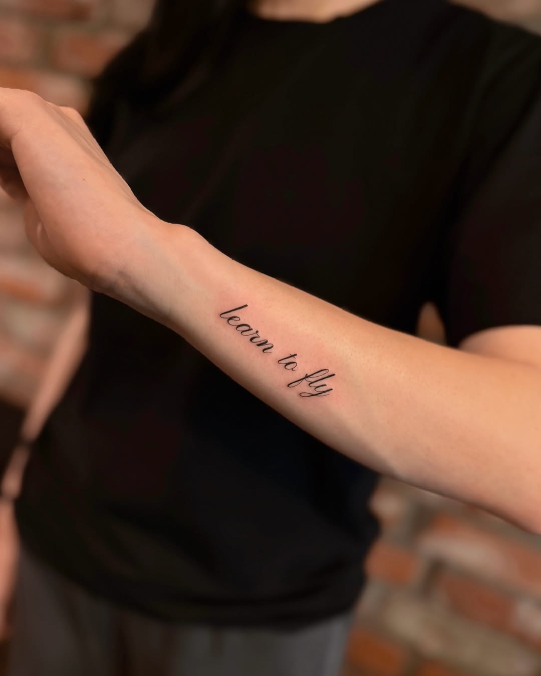 Tattoo by @jane_tattoo.yeg โ lettering_script, fine_line