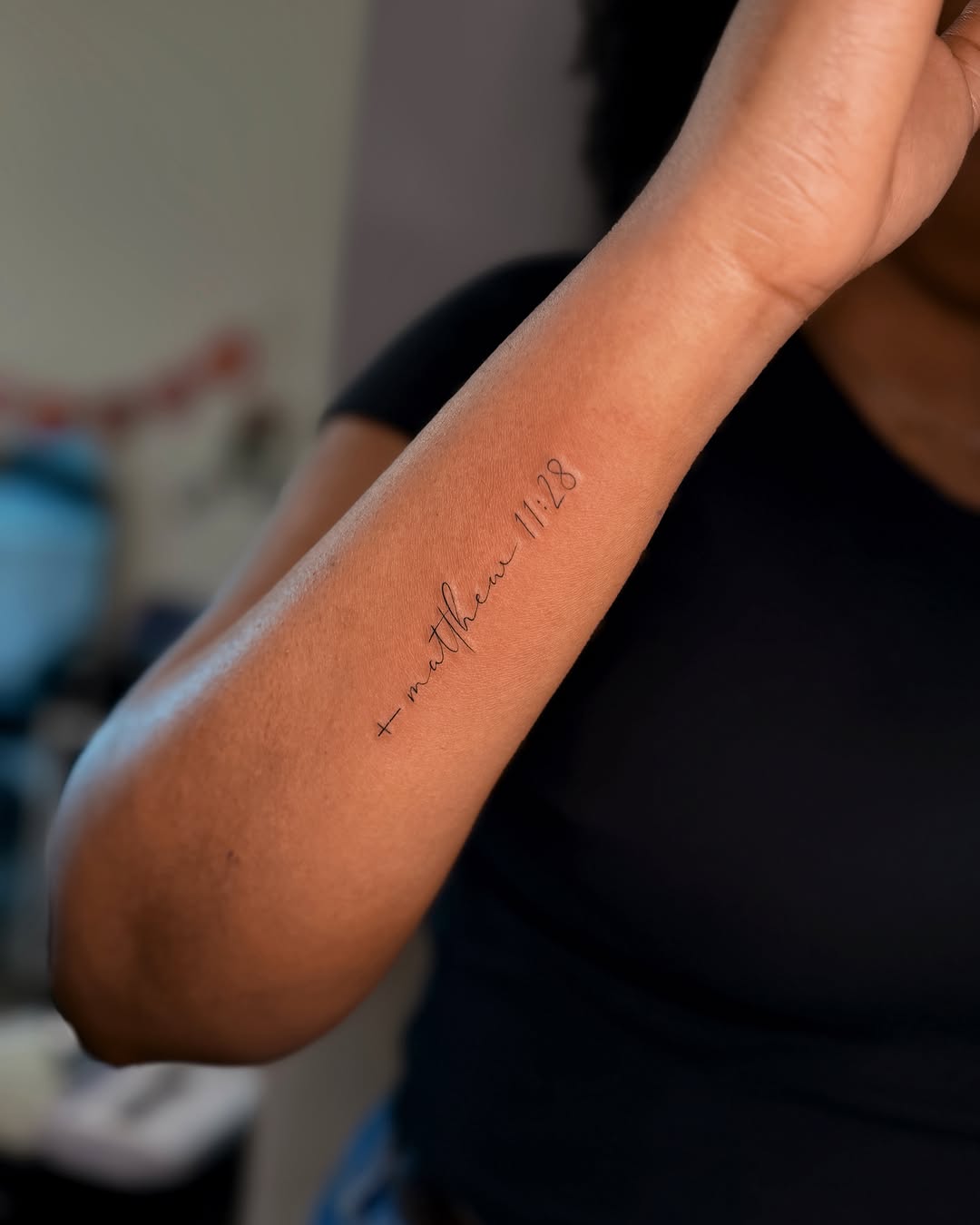Tattoo by @jane_tattoo.yeg โ lettering_script, fine_line