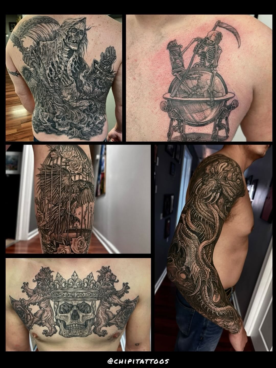 Tattoo by @chipitattoos — black_and_grey, realism