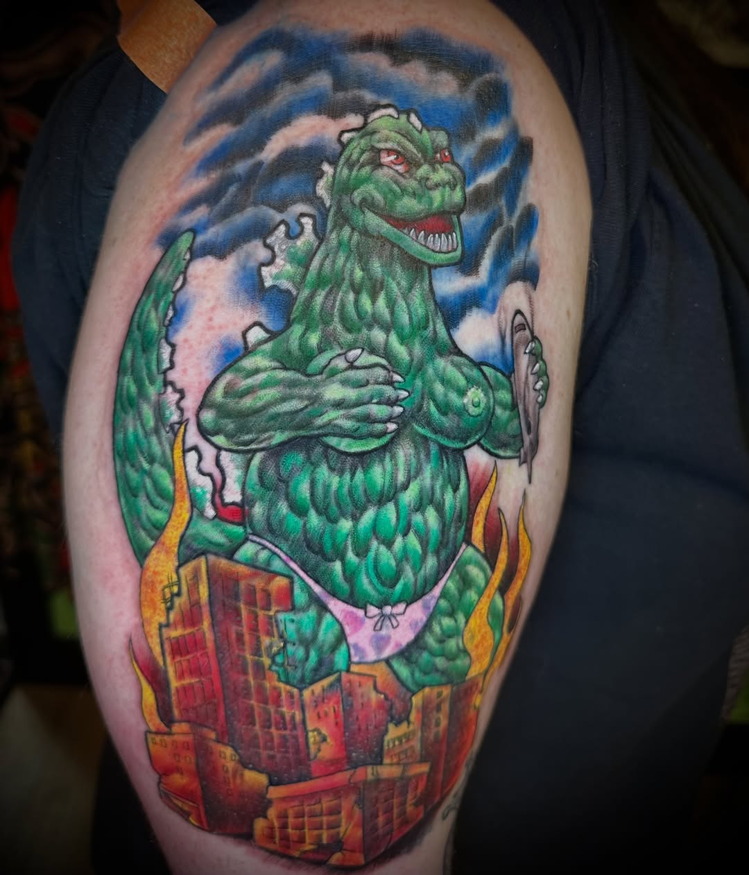 Tattoo by @justalantattoos — new_school, trash_polka