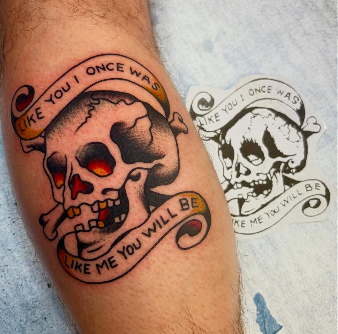 Tattoo by @jake.emery.tattoo — american_traditional, lettering_script