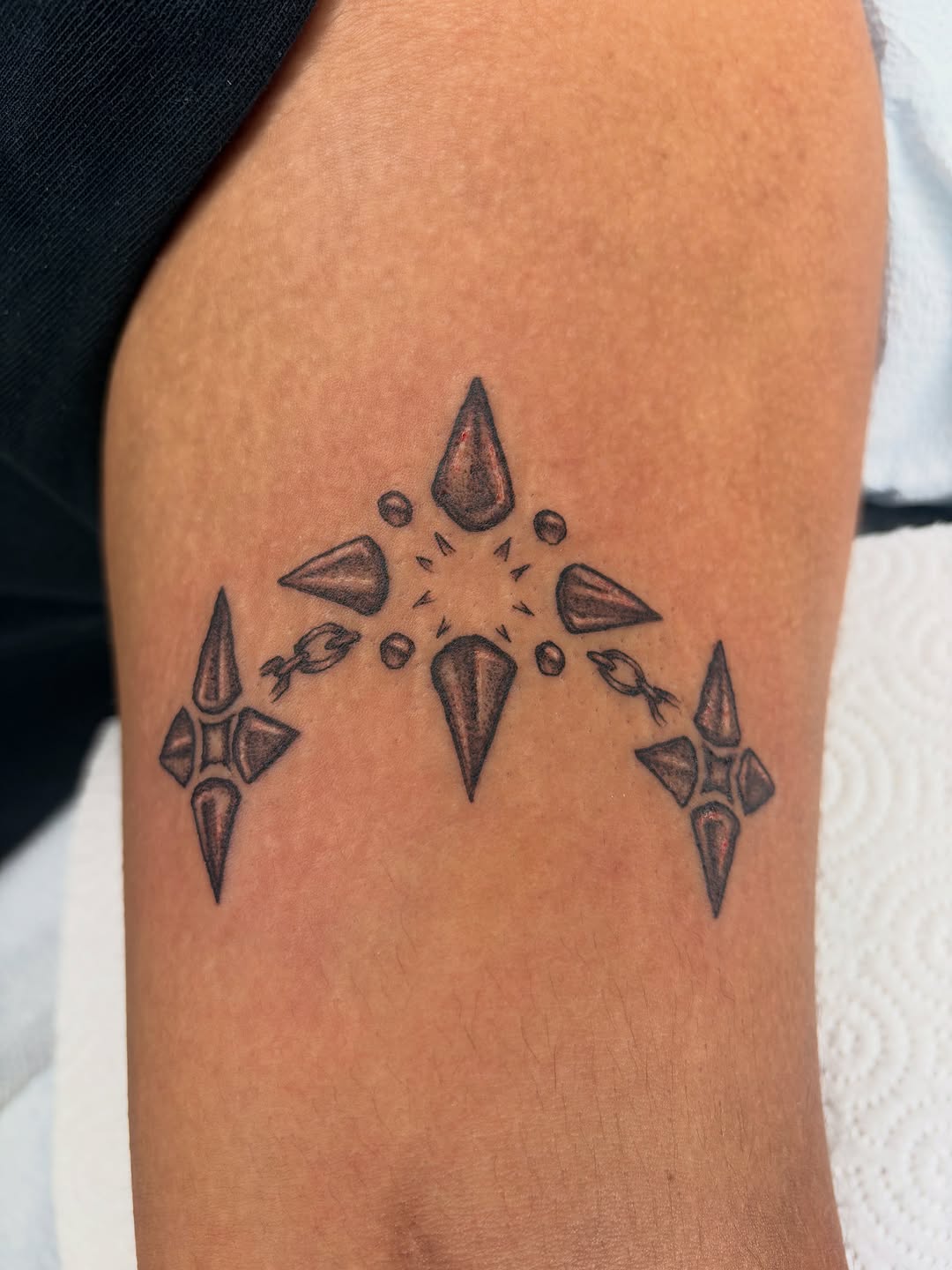 Tattoo by @bobibeanz — geometric, black_and_grey