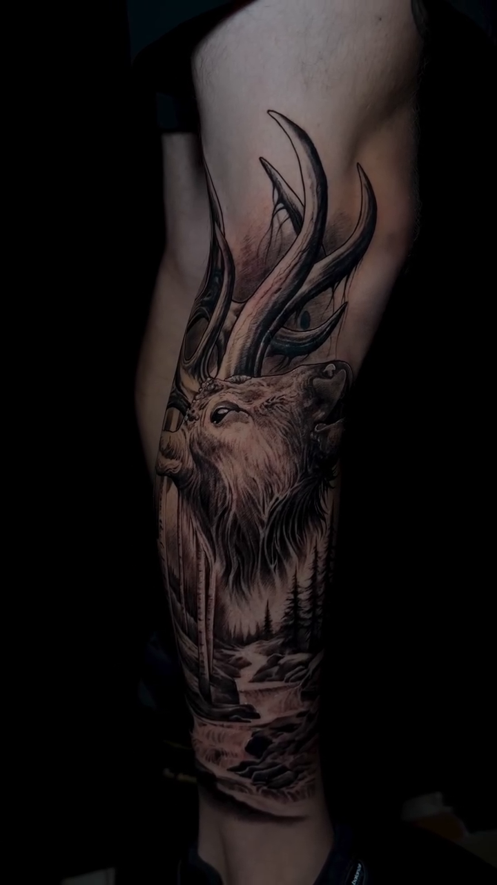 Tattoo by @dark_shadows_tattoo — realism, black_and_grey