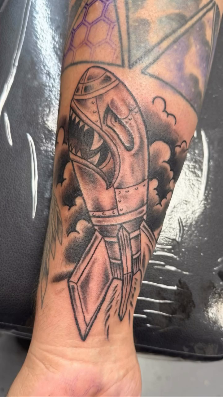 Tattoo by @tattman9000 — black_and_grey, realism