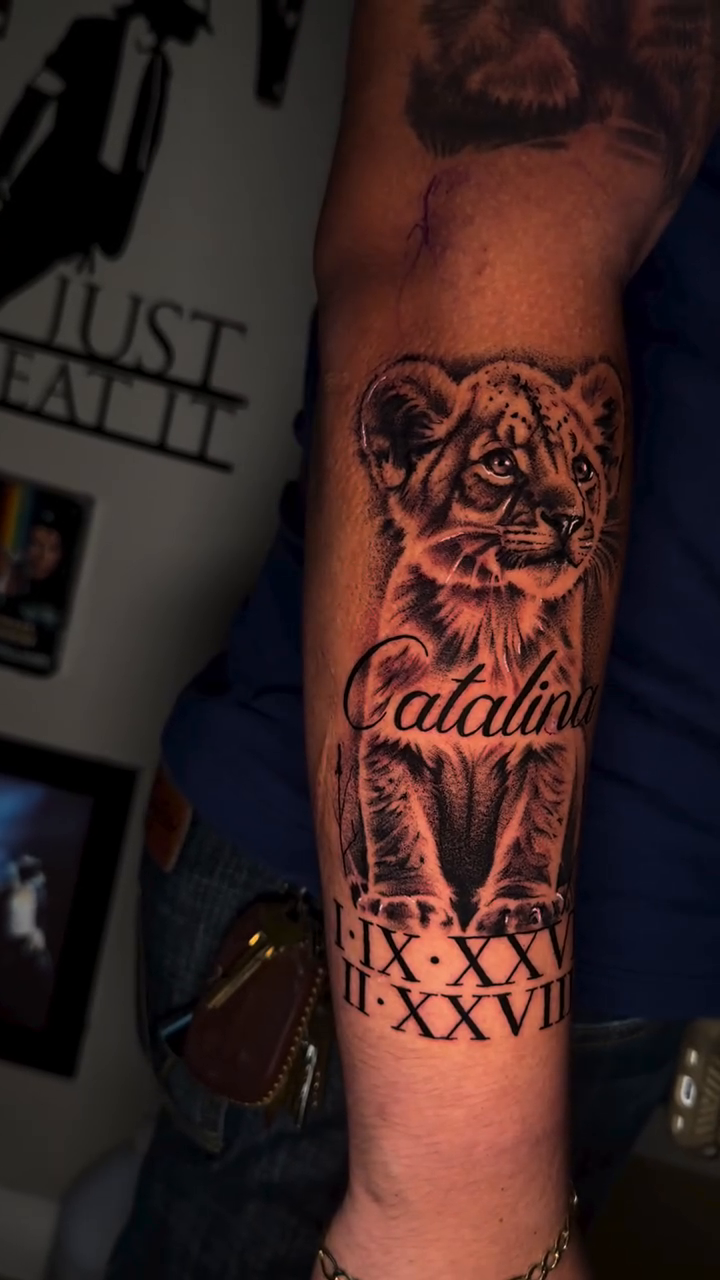 Tattoo by @mmf_tattoos — realism, lettering_script