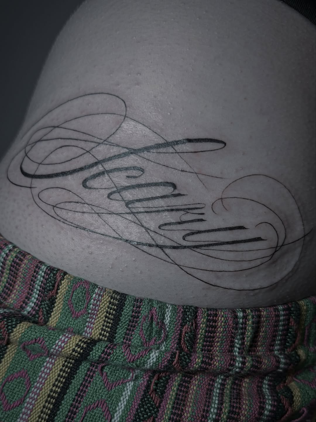 Tattoo by @ink.booo โ lettering_script, fine_line
