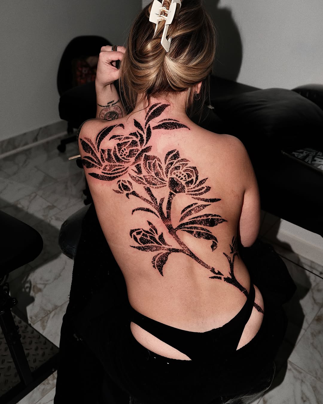Tattoo by @mooromooropiece — blackwork, dotwork