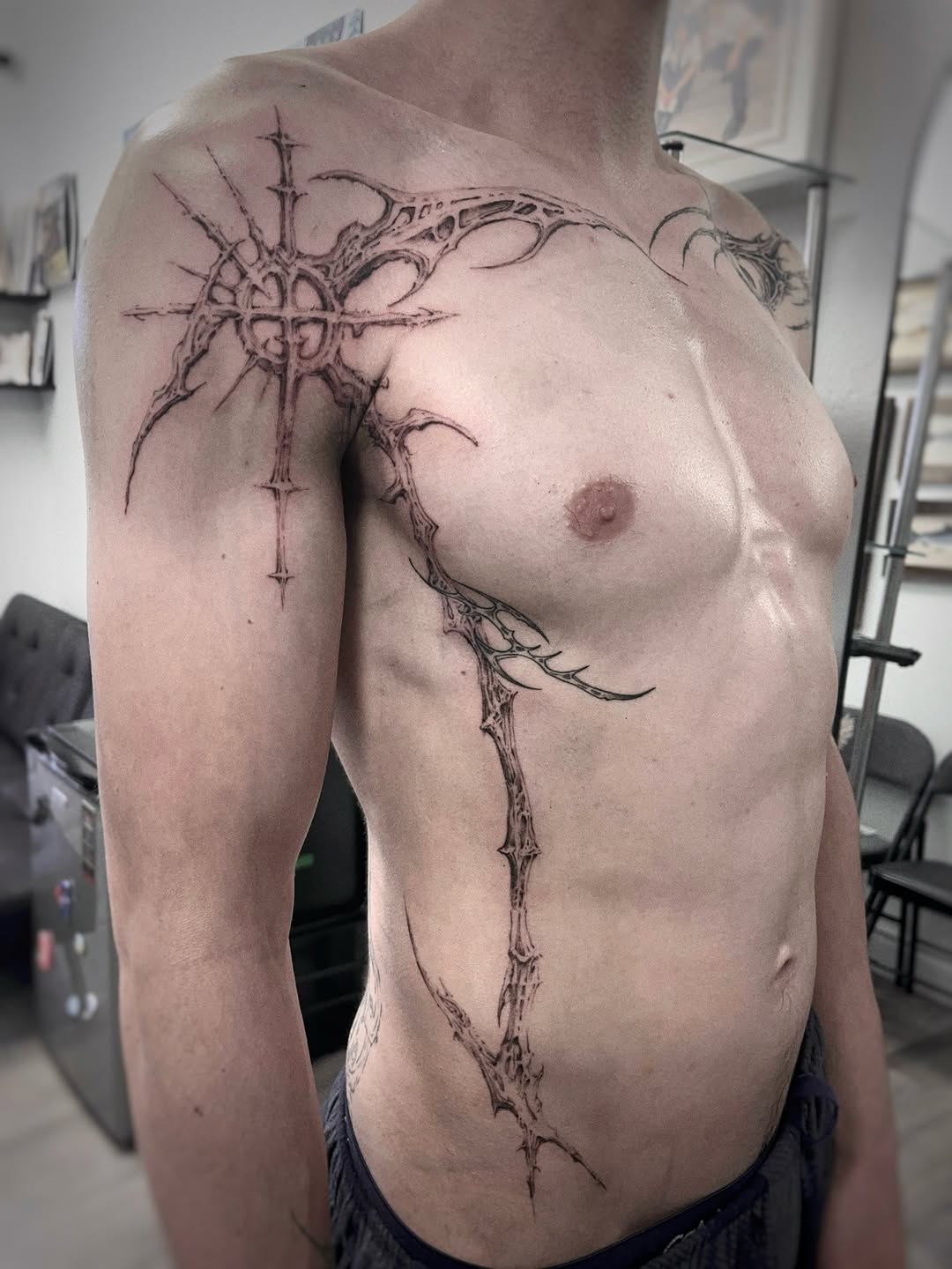Tattoo by @rayzhu.tattoo — blackwork, ornamental