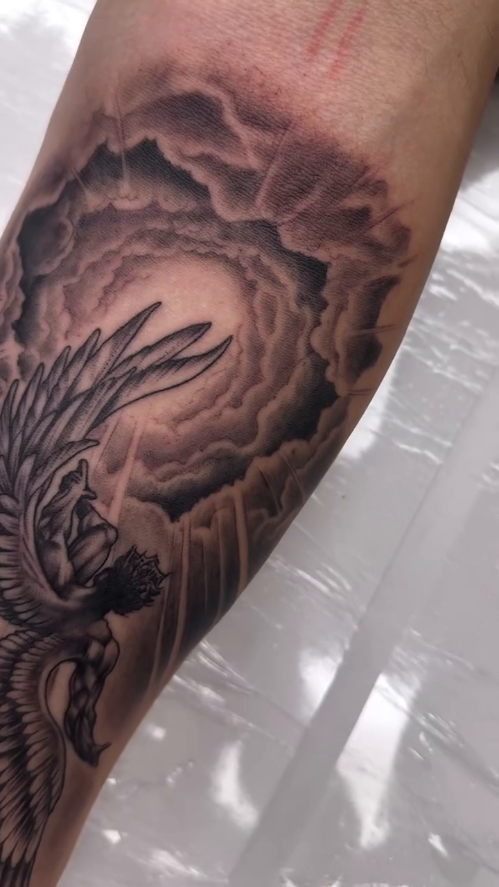 Tattoo by @mikehudsontattoos — realism, black_and_grey