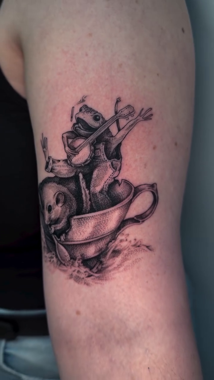 Tattoo by @artbyalyssacarbonara — dark_realism, black_and_grey