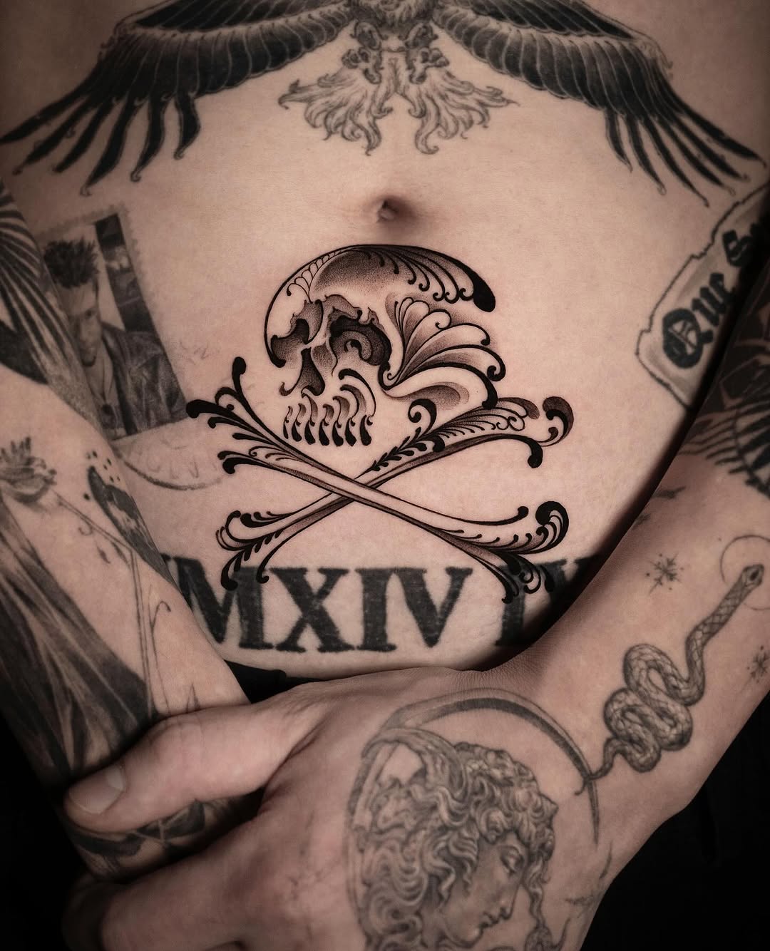 Tattoo by @jeon______ — black_and_grey, ornamental