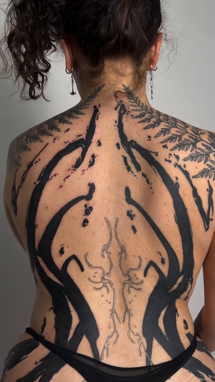 Tattoo by @project.oxo — blackwork, ornamental