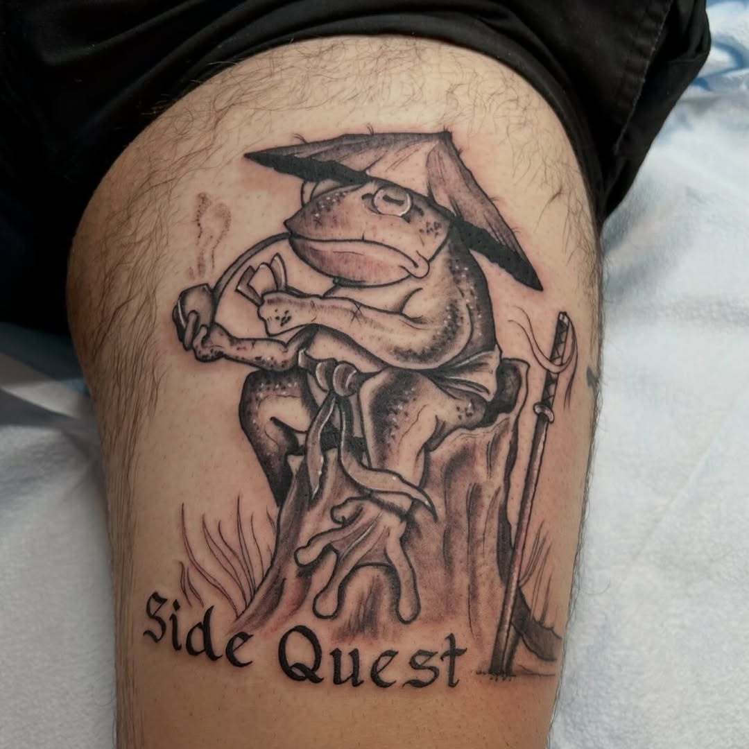 Tattoo by @karlb_tattoo โ black_and_grey, lettering_script