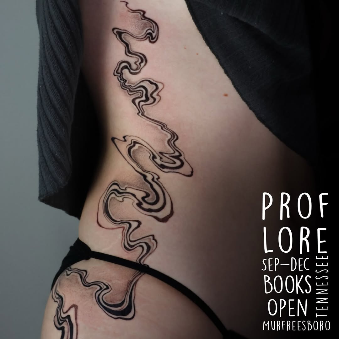 Tattoo by @professor.lore — black_and_grey, abstract