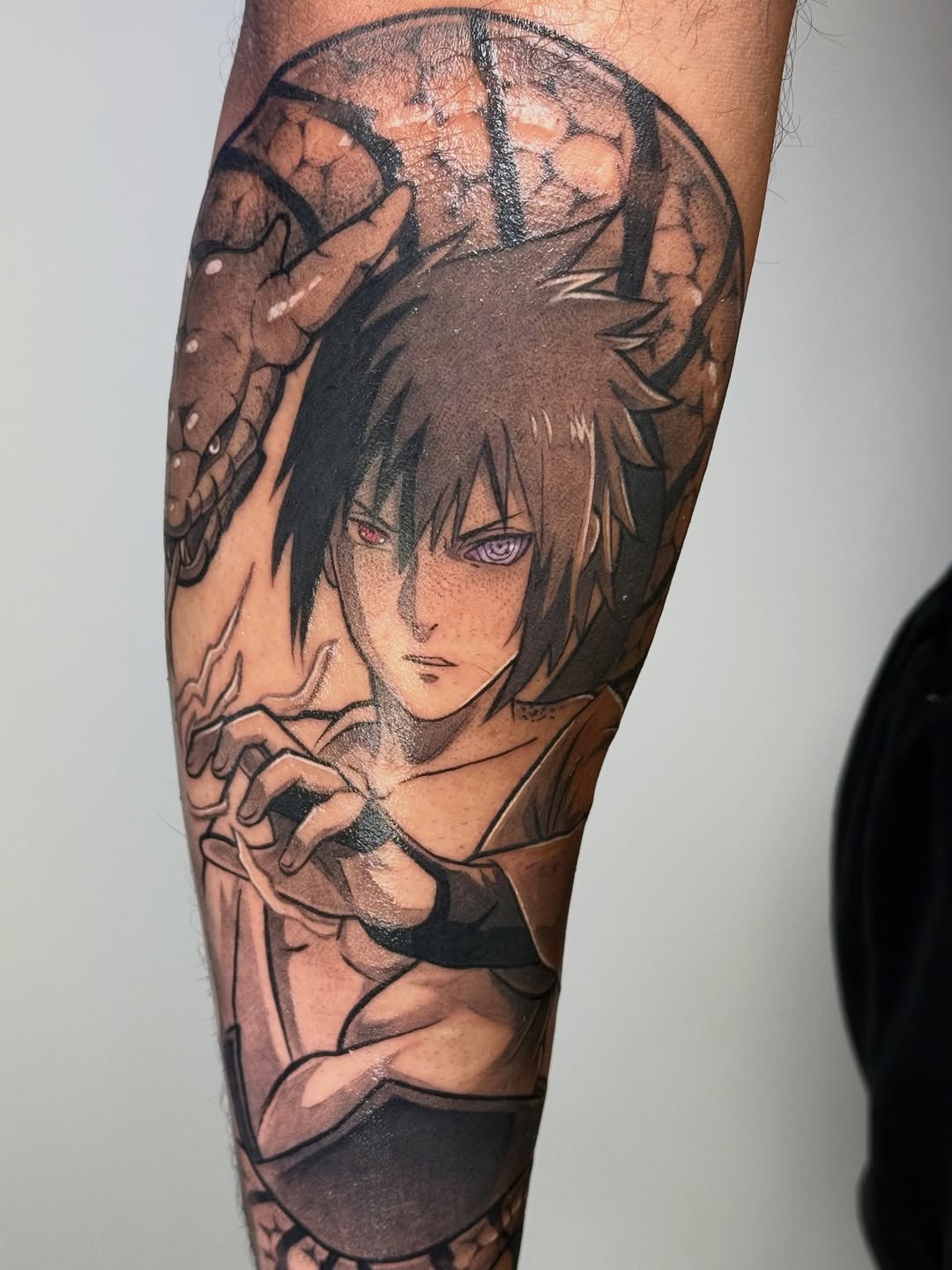 Tattoo by @abryvtattoos — anime, black_and_grey