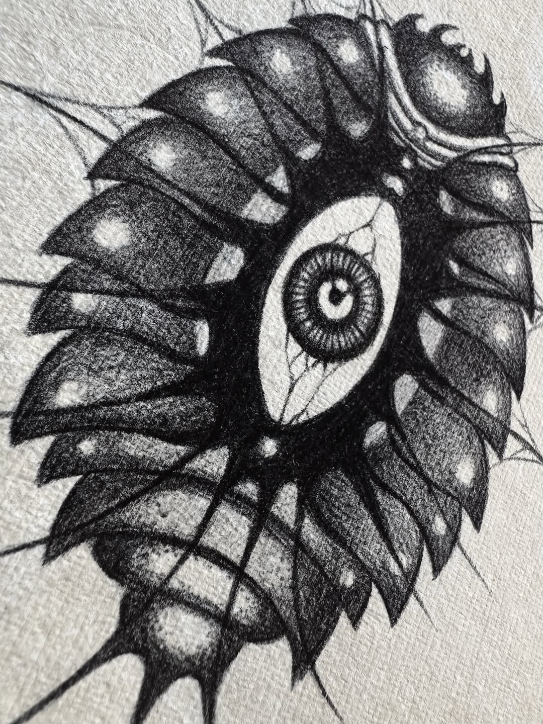 Tattoo by @kikimora.tattoo — black_and_grey, dark_realism