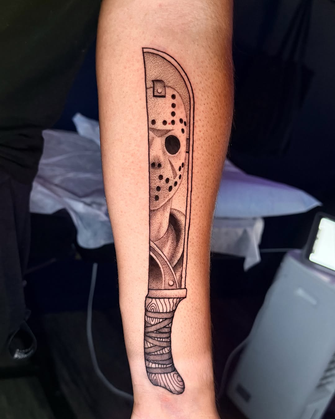 Tattoo by @miachristattoo — black_and_grey, chicano