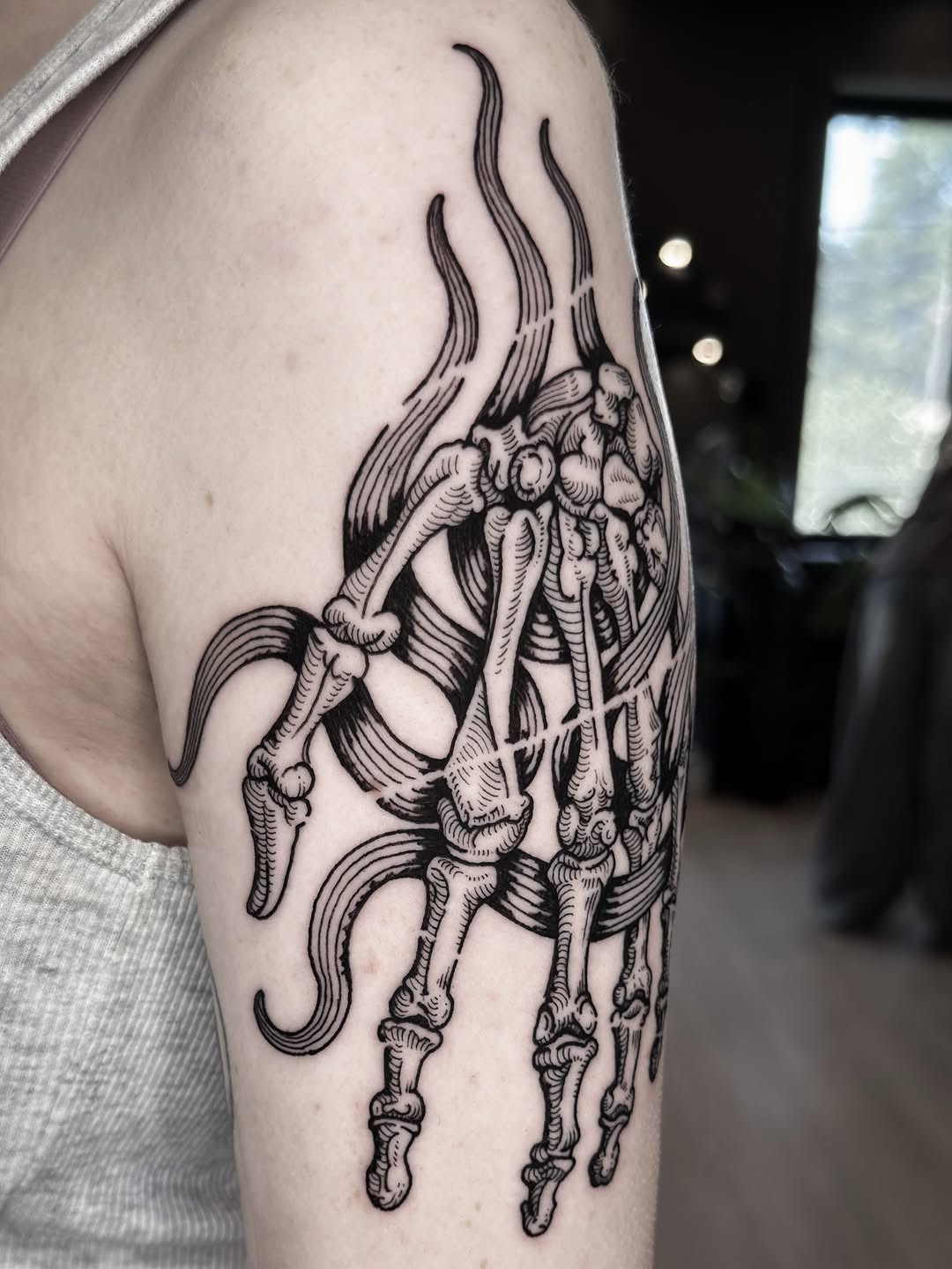 Tattoo by @dokk_vintage — blackwork, illustrative