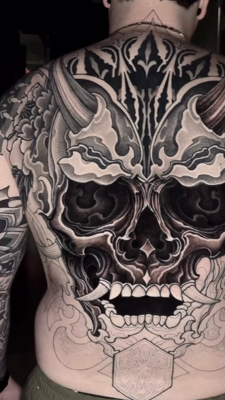 Tattoo by @tattoosbynickfierro — japanese_irezumi, black_and_grey
