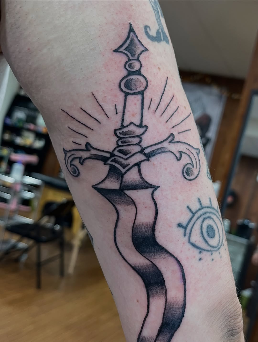 Tattoo by @dum.luck.ink — american_traditional, black_and_grey