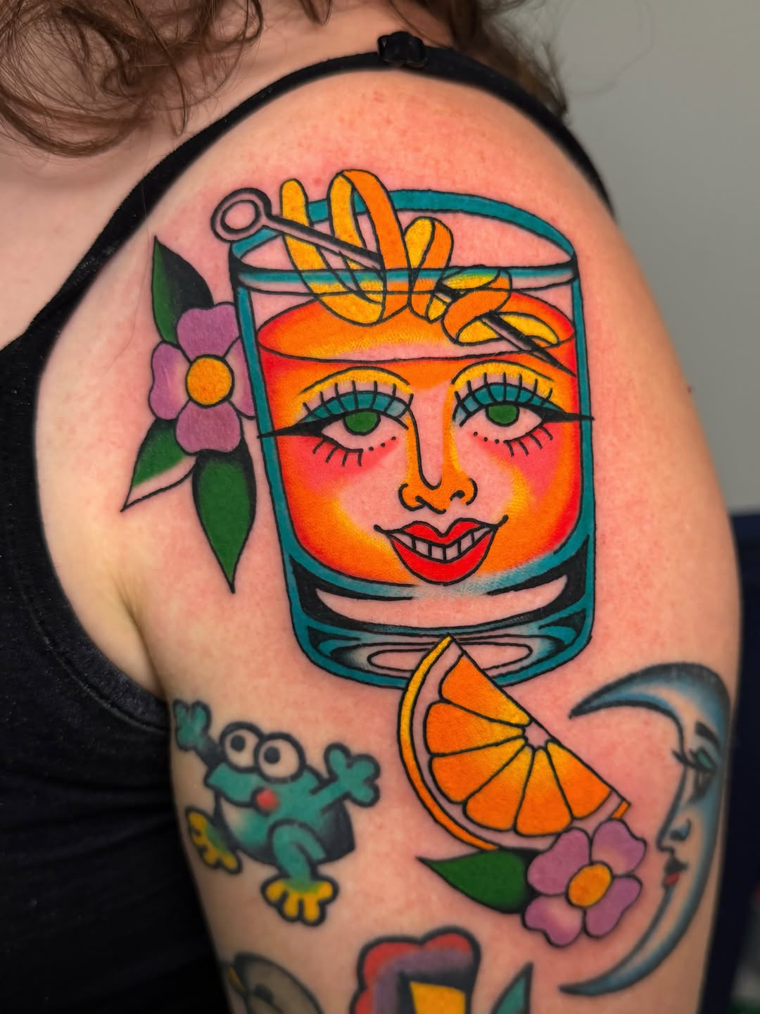 Tattoo by @sweetpeachtattoos — american_traditional, new_school