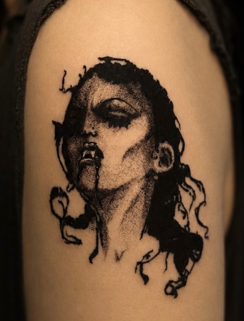 Tattoo by @matthew_makes_tattoos โ dark_realism, dotwork