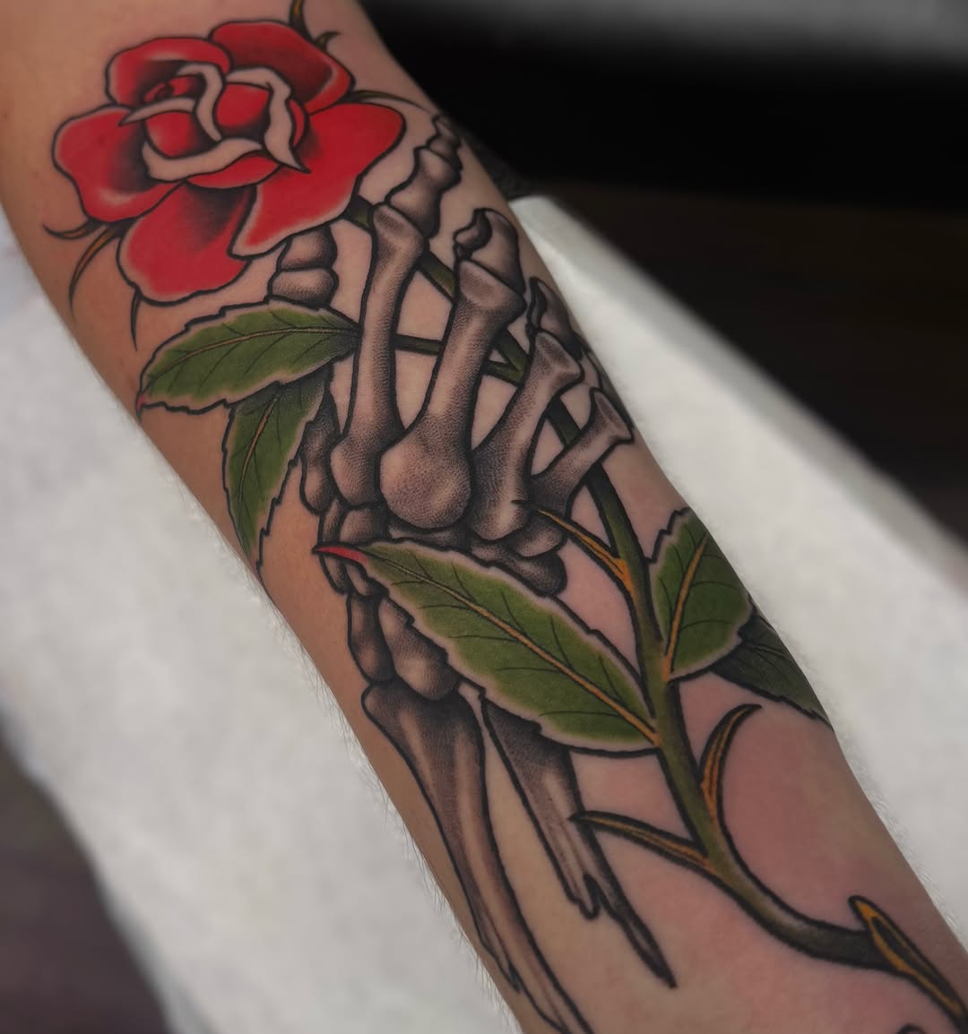 Tattoo by @peach.boa — american_traditional, black_and_grey
