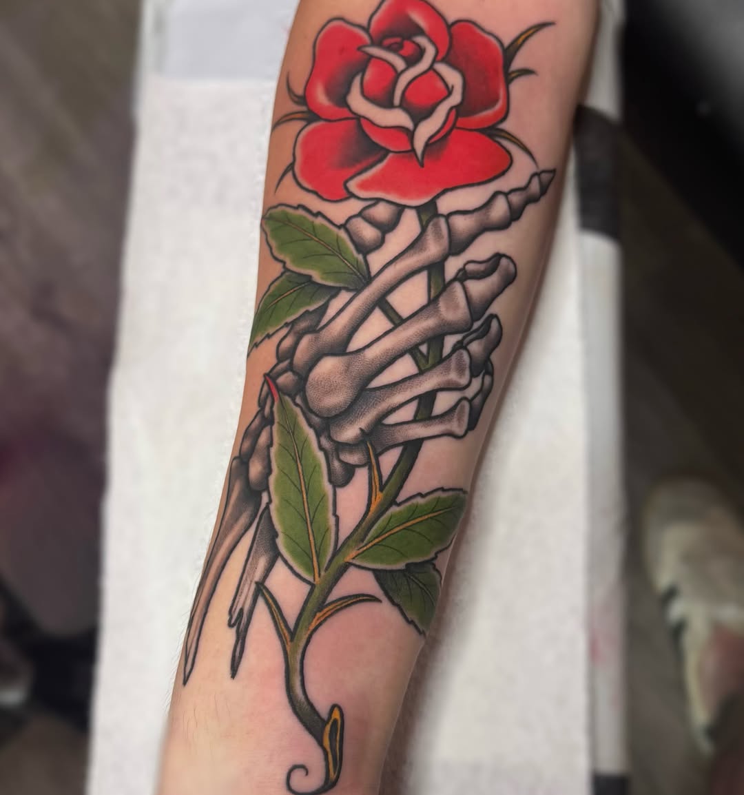 Tattoo by @peach.boa — american_traditional, black_and_grey