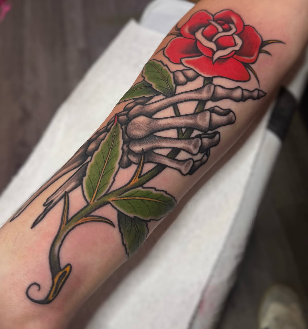 Tattoo by @peach.boa — american_traditional, black_and_grey