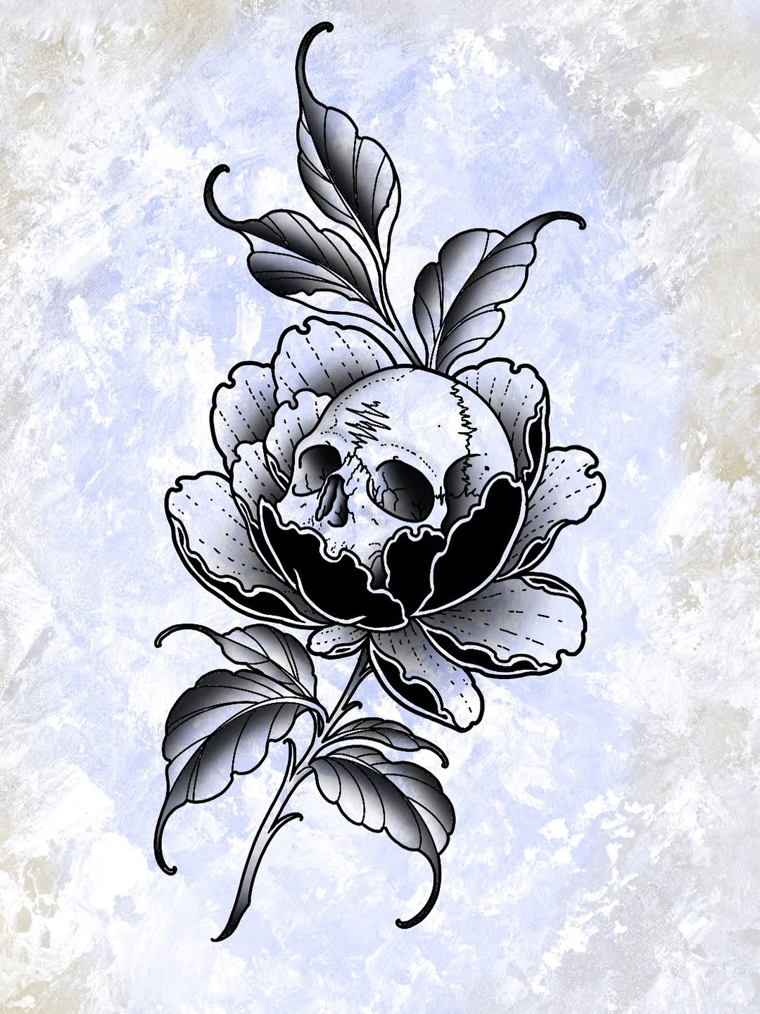 Tattoo by @the_chaotic_ginger — black_and_grey, neo_traditional