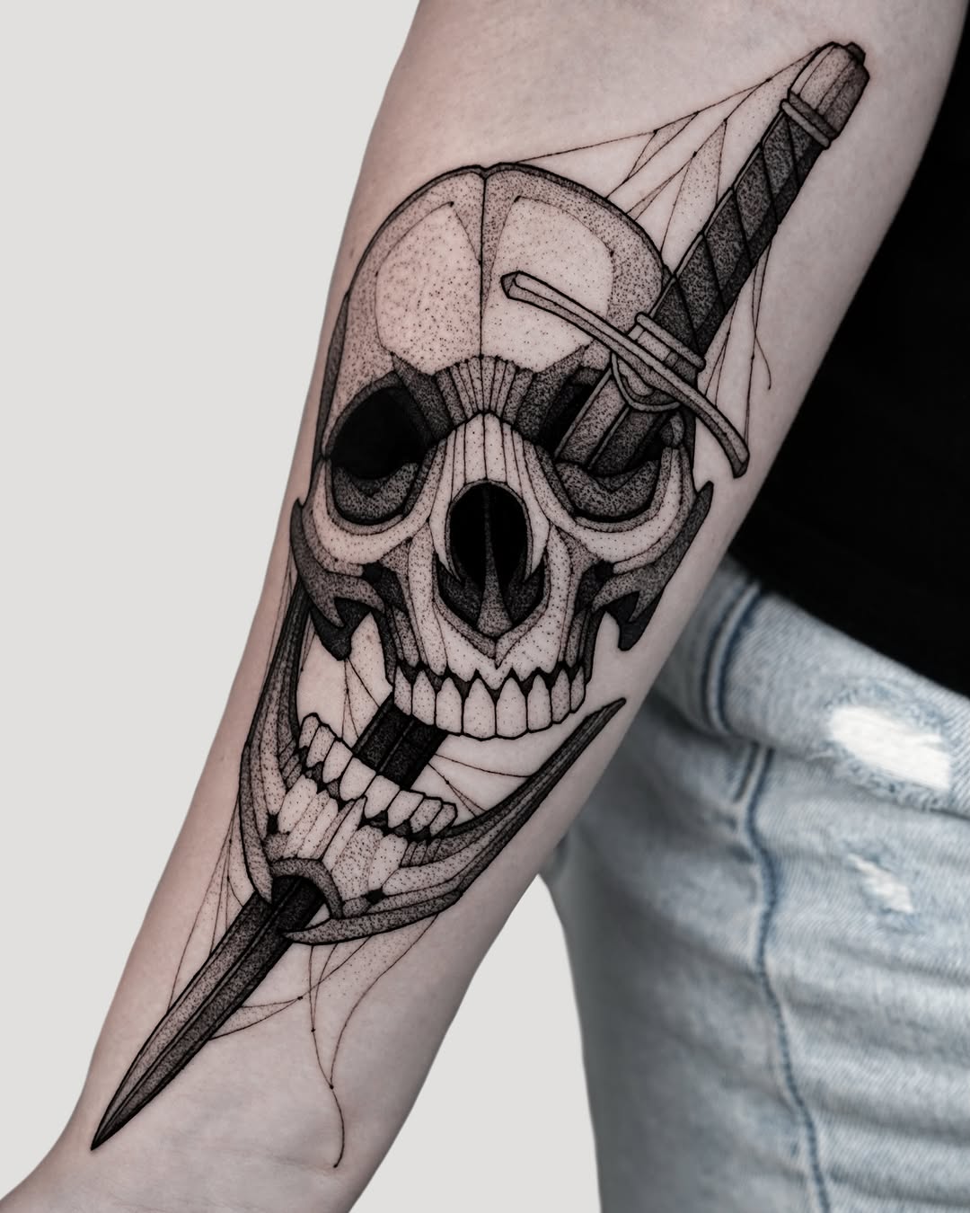 Tattoo by @maxwelllacroix — dotwork, black_and_grey