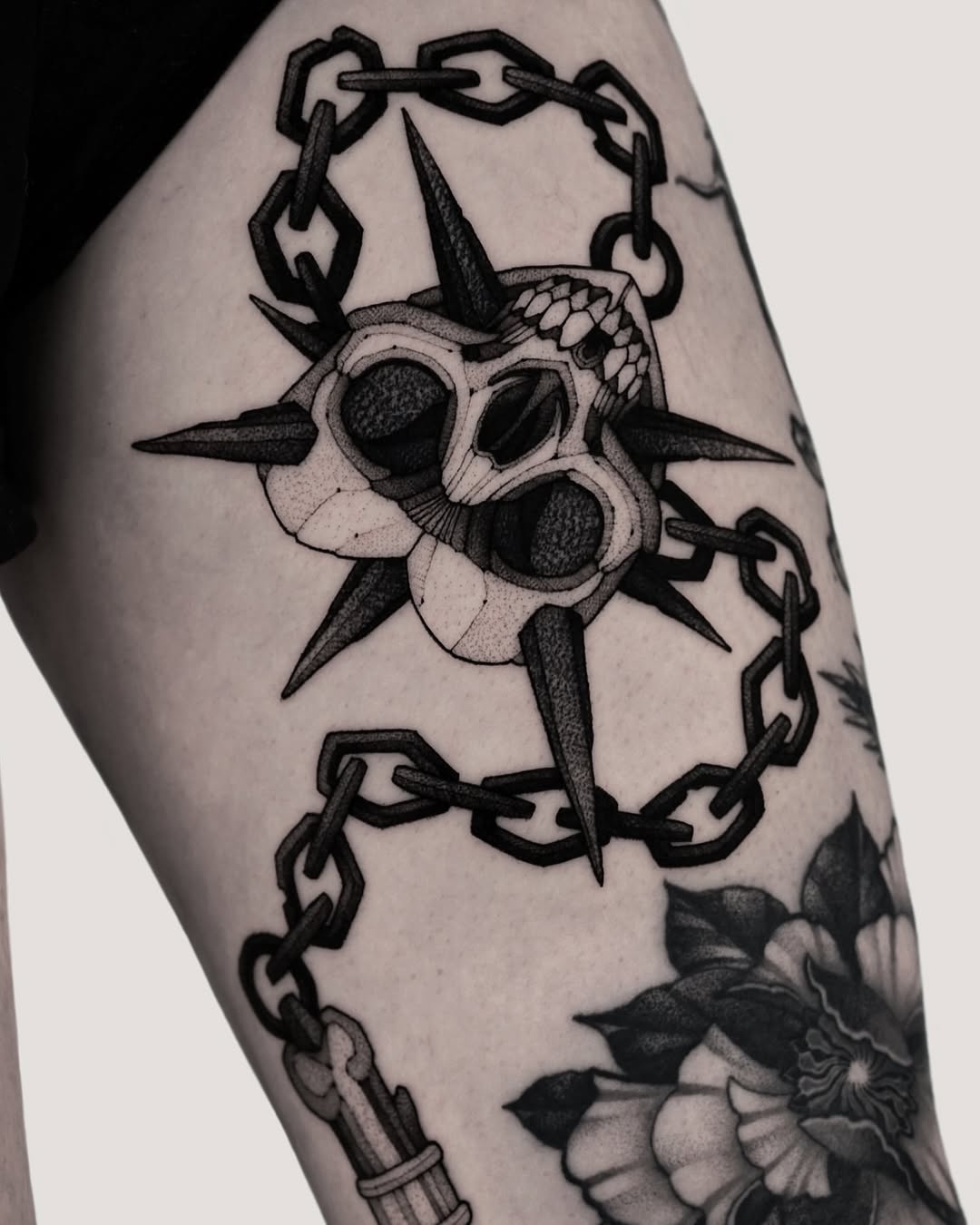 Tattoo by @maxwelllacroix — black_and_grey, dotwork
